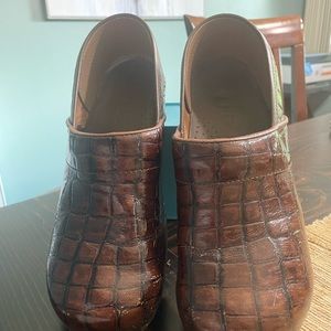 Sanita Clogs- brown croc leather- size 41